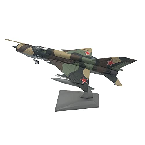 TECKEEN Mig-21 MiG 21 Flugzeugmodell aus Legierung im Maßstab 1:72 für Sammler und Enthusiasten, Teen, Adult, mit 1 x Kampfmodell und 1 x Präsentationsständer von TECKEEN