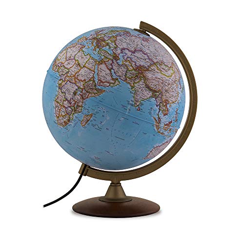 TECNODIDATTICA – Terrassenballon NATGEO Explorer Classic 30 | National Geographic Classic | Sockel aus Buchenholz | beleuchtet | Text in Spanisch | Durchmesser 30 cm von Tecnodidattica