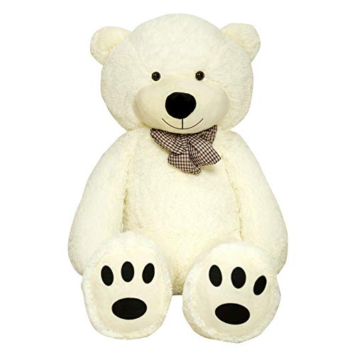 TEDBI Teddybär 120cm | Farbe Creme | Groß XXL Teddy Bear Gigant Plüschbär Stofftier Kuscheltier Plüschtier Größe XL Cremebär Teddi Bär von TEDBI