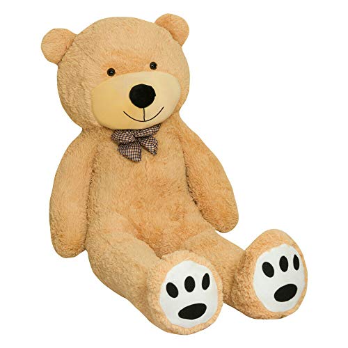 TEDBI Teddybär 120cm | Farbe Hellbraun | Groß XXL Teddy Bear Gigant Plüschbär Stofftier Kuscheltier Plüschtier Größe XL Braunbär Teddi Bär von TEDBI