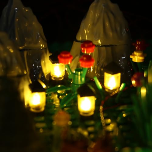 TEDDOO 14pcs 1x1 Punkt Bausteine LED DIY Garten Rasen Licht Stadt Straße Atmosphäre Lampe (USB Powered) Kompatibel mit Mainstream-Markenbausteinen Blöcken (Nur Beleuchtung, Kein Modell) von TEDDOO