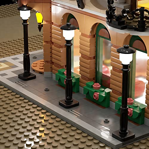 TEDDOO Design Block Led Licht - 15 Straßenlaternen, 10-in-1 und 7-in-1 Hub, superfeine Kabel versteckt in Bausteinen, kompatibel mit Lego, einfache (Schwarzes, weißes Licht) von TEDDOO