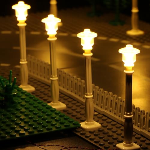 TEDDOO Design Block Led Licht - 15 Straßenlaternen, 10-in-1 und 7-in-1 Hub, superfeine Kabel versteckt in Bausteinen, kompatibel mit Lego (Weißes, warmes Licht) von TEDDOO