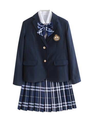 TEDPRBGE Japanisches Schuluniform-Kostüm, dunkelblau, Anzugjacke, JK, Rock, Hemden, Uniform, Anime, Cosplay, Kostüme für Damen, Blau, Größe 3XL TEDPRBGE Japanisches Schuluniform-Kostüm, dunkelblau, Anzugjacke, JK, Rock, Hemden, Uniform, Anime, Cosplay, Kostüme für Damen, Blau, Größe 3XL von TEDPRBGE