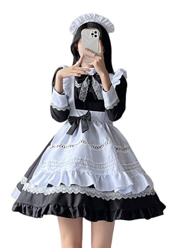 TEDPRBGE Klassisches Anime-Dienstmädchenkleid, französisches Schürzenkleid, Kawaii-Dienstmädchen-Outfits, Spitze, Lolita-Kleid, Anime-Cosplay-Kostüm, Größe M TEDPRBGE Klassisches Anime-Dienstmädchenkleid, französisches Schürzenkleid, Kawaii-Dienstmädchen-Outfits, Spitze, Lolita-Kleid, Anime-Cosplay-Kostüm, Größe M von TEDPRBGE