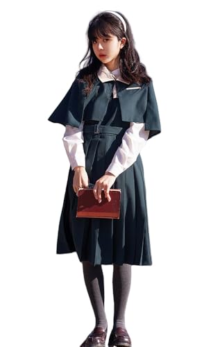 TEDPRBGE Sweet Lolita Dress Costume JK Uniform Costume Japanese Dress Set Anime Cosplay Outfit for Women (Dark Green, L) von TEDPRBGE