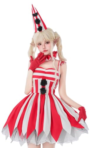 TEDPRBGE Zirkus-Clown-Kostüme, rot, ärmellos, Halloween, Cosplay, Kostüme für Damen, Größe L von TEDPRBGE