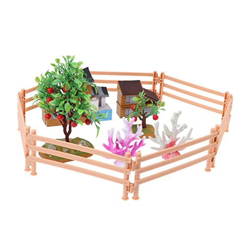TEHAUX 1 Satz Farmmodell-Ornamente Tiere Kleinkinder Mini-Bauernhof-schmuck Bauernhaus-szenenmodell Bauernhaus-Modell Mini-Farm-Modell Bauernhaus Modell PVC von TEHAUX