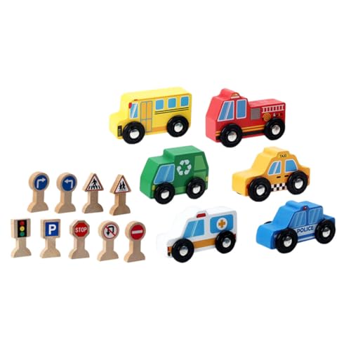 TEHAUX 1 Schachtel Auto-Verkehrsschild-Modell Verkehrszeichenmodelle Spielzeug für die Früherziehung Autos Spielzeug Spielzeuge kleine Verkehrsschilder Straßenschilder Spielset Mini Säule von TEHAUX