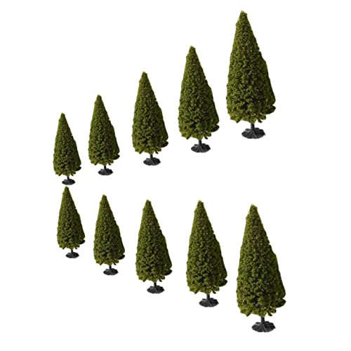 TEHAUX 10 STK Baummodell künstliche Mini-Kiefer Miniatur-Modellbaum Grün Christbaumschmuck Ornament Mini-Kiefern Miniatur-Schmuck Sandkasten Dekorationen schmücken von TEHAUX