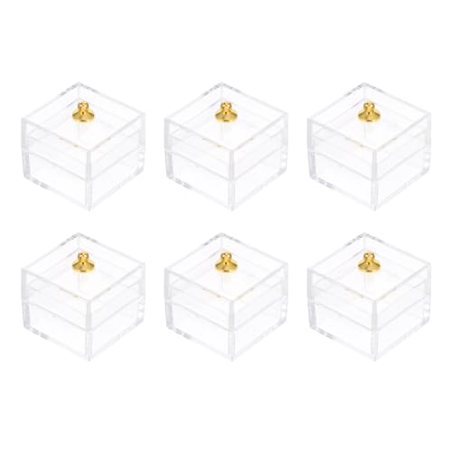TEHAUX 10 Stück Süßigkeiten-Display-Box Kunststoff-Aufbewahrungsbox Mini-Schmuck-Display-Halter Miniatur-Kunsthandwerk Für Mini- -Dekorationen (Transparent) von TEHAUX