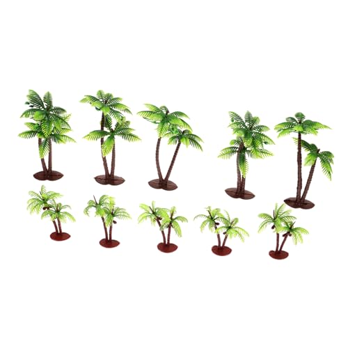 10St Mini-Kunstbäume Mini-Sandtisch-Pflanzenmodell Artificial Tree plastikbaum Anlage Ornament Sandtisch gefälschter Baum Sandtisch-Zubehör Ozean Bonsai Landschaftsbaum Palme 7c von TEHAUX