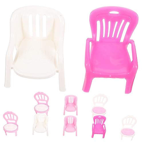 TEHAUX 10st Puppenhaus-esszimmerstuhl Winziger Sessel Mini-Stuhl Entzückende Mini-hausdekoration Simulationsstuhl Entzückender Ministuhl Mini-dekor Miniatur Plastik Kleiner Stuhl Kind von TEHAUX