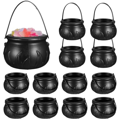TEHAUX 12 Stück Halloween-Kürbis-Eimer Hexenkürbis-Süßigkeiten-Aufbewahrungsbehälter Schwarzes PVC 2 75 X 2 75 X 1 96 Zoll Halloween Requisiten TEHAUX 12 Stück Halloween-Kürbis-Eimer Hexenkürbis-Süßigkeiten-Aufbewahrungsbehälter Schwarzes PVC 2 75 X 2 75 X 1 96 Zoll Halloween Requisiten von TEHAUX