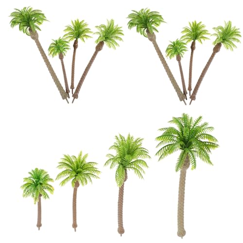 TEHAUX 12 Stück Sandtisch Kokosnussbaum Pflanze Mini Bäume Handwerk Künstliche Mini Modell Bäume Szene Gefälschte Diorama Mini Bäume Aufblasbare Modell Zug Outdoor von TEHAUX