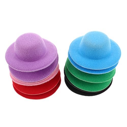 TEHAUX 12 Stück Teiliges Bunte Mini Miniatur Formelle Hüte für Puppen DIY Basteln Leicht Realistisch für Weihnachtsdeko Rollenspiele und Partys von TEHAUX