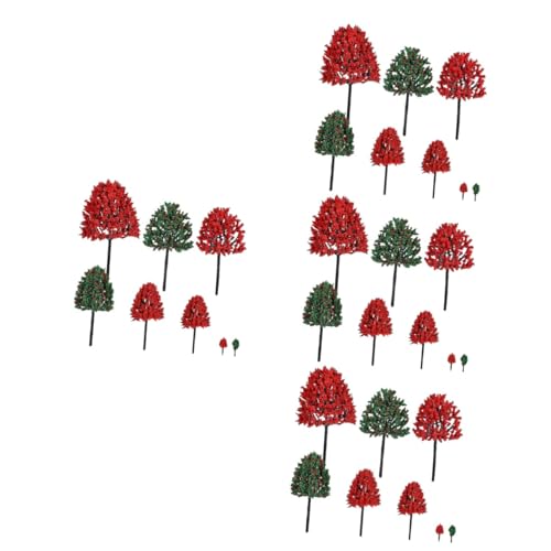 TEHAUX 152 STK Modell-Sandtisch Artificial Tree plastikbaum Zug Modell Plastikbäume wohnraumdeko Miniaturbaum Miniatur-Szenenbäume Anlage Standard Element Baumschmuck Roter Anzug Zubehör von TEHAUX