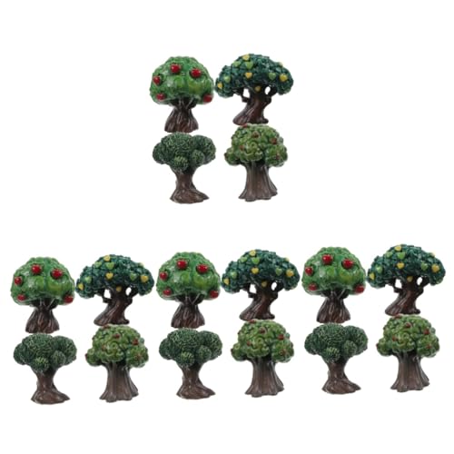 TEHAUX 16 STK Simulation Apfelbaum Mini-gartendekoration Feengartendekorationen Mikro-landschaftsornamente Bonsai-bäume Dekorieren Mini-bäume Zum Basteln Miniatur Spielzeugzimmer Harz von TEHAUX