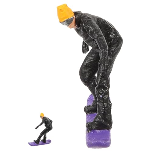 TEHAUX 164 Ski Girl Orange Miniaturmodell Landschaft Menschenmodell Gefälschter Mensch Winziges Menschenmodell Landschaft Skifahrermodell Skifahrerfigur Für Skifahrer Figur von TEHAUX