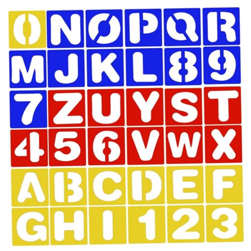 TEHAUX 1Satz Kreativbriefschablonen Für Alphabet Malvorlagen DIY Zeichnungsvorlagen Wiederverwendbar Für Wanddeko Textilgestaltung von TEHAUX