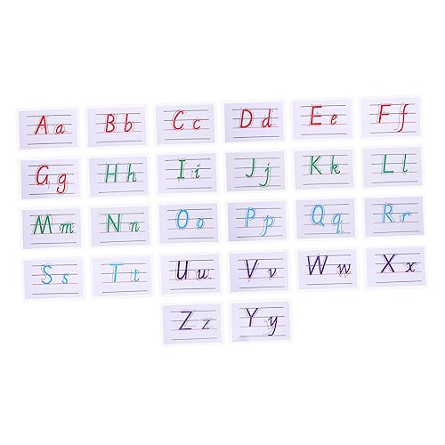 TEHAUX 2 Sätze Diagramme Für Frühes Lernen Manuskript-Alphabet Schreiben Kindererziehung Aufklärung The Game Lernkarten Für Kleinkinder Alphabet-standardkarten Plastik 26 Stück * 2 von TEHAUX