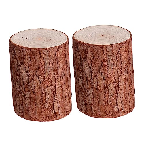 TEHAUX 2 Stück Dekoration aus Holzstapel-Requisiten Holzstumpf Dekoration lebensechtes Mini- Modellstumpf Mini-Szenenstumpf Modellszene Stumpf Kiefernholz Brown von TEHAUX