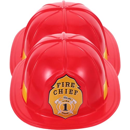 TEHAUX 2 Stück Feuerwehrmann-Kostümhelm Für Erwachsene Neuartige Feuerwehrmann-Harthelme Kunststoff-Schutzhelm Feuerwehrmann-Helm Feuerwehrmann-Cosplay-Zubehör Für von TEHAUX