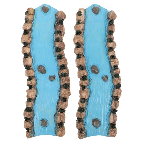 TEHAUX 2 Stück Sandstafel mit Sandtisch Sandwasseranzeige Harzfluss für Miniaturausstellung Miniatur -Flussszene Sandtisch liefern Fairy Garden River Sandkasten-Miniaturen Himmelblau von TEHAUX