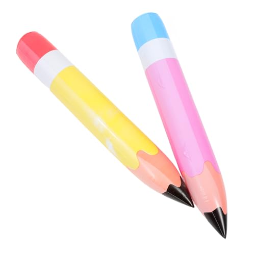 TEHAUX 2 Stück Teiliges Aufblasbares Buntstift Farbige PVC Partydekoration Kinderfreundliche Schulparty Requisite Auffällige Langlebige Geburtstagsdeko für Klassenzimmer und Events von TEHAUX