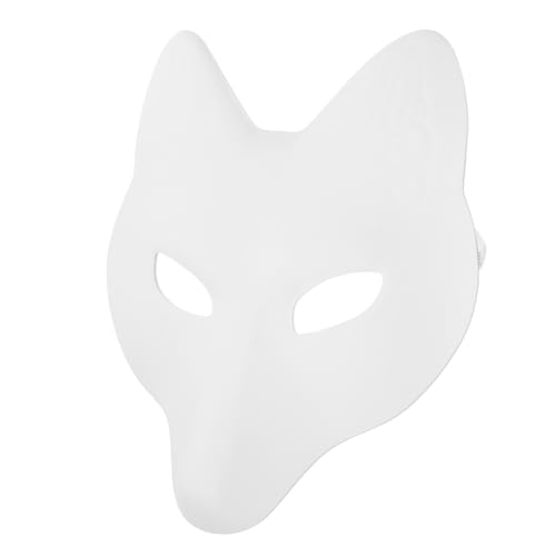TEHAUX 2St DIY-Maske des weißen Fuchses Papiermasken Fuchs Cosplay-Masken Tiara aufblasbares Kostüm Partymaske Cosplay-Accessoire Mädchen Gesichtsmaske Kleidung für Jungen malen von TEHAUX