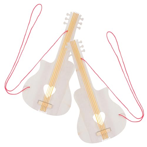TEHAUX 2er-Set DIY Malset Holz-Gitarren-Spielzeug, Unvollendete Holz-Gitarren zum Bemalen für Kinder, Handgefertigte Graffiti-Gitarren-Bastelsets, 31 x 15,5 cm, Mehrfarbig TEHAUX 2er-Set DIY Malset Holz-Gitarren-Spielzeug, Unvollendete Holz-Gitarren zum Bemalen für Kinder, Handgefertigte Graffiti-Gitarren-Bastelsets, 31 x 15,5 cm, Mehrfarbig von TEHAUX