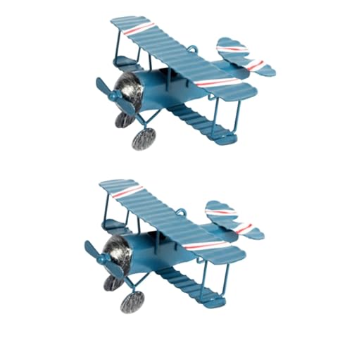 TEHAUX 2st Segelflugzeug-doppeldecker-anhängermodell Desktop-Modelle Für Flugzeuge Desktop-dekor Retro-Flugzeug-dekor Vintage Flugzeughandwerk Schiffsmodell Spielzeug von TEHAUX