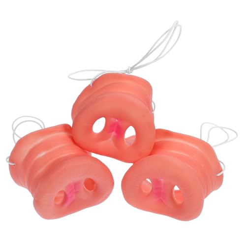 TEHAUX 3 Stück Pig Simulation Nasenmaske für Kostüme Verstellbare Tragbare Schweinenase für Erwachsene Spaßiges Accessoire für Karneval Cosplay und Partys Sicherem Material von TEHAUX