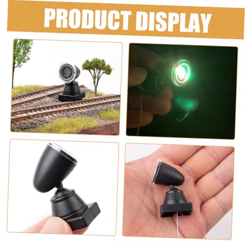 TEHAUX 3 Stück Teiliges Miniatur eisenbahnsignal LED licht Grünes Modellbahn straßenlampen zubehör Langlebig und Flexibel für DIY architekturmodelle und Landschaftsgestaltung von TEHAUX