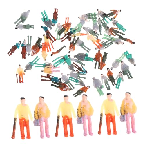 TEHAUX 300 STK Mehrfarbig bemalte Formen Modell Miniatur-Arbeiterfiguren Mini-Figur scheibengardinen Personenfiguren im Maßstab 1:150 Menschen Zahlen Sandkasten Schimmel gemalt Statue von TEHAUX
