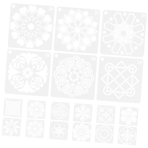 TEHAUX 36 Stück Mandala -Malvorlage Wand Malschablonen jr Mandala-Schablone malen ausmalbilder multifunktionale Malvorlagen neuartige Malvorlagen Graffiti -Schablone das Haustier Weiß von TEHAUX
