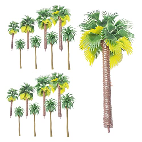 TEHAUX 36 Stück Palmenmodell plastikpalme gartendeko Plastikbaum Dekoration Modellbau-Szenerie Modellbau Landschaft Mini- gefälscht Blätter Sandtischbaummodell Mini-Pflanzendekor von TEHAUX