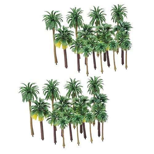 TEHAUX 36st Künstliche Kokospalme Bäume Dekorieren Modelleisenbahnbäume Grüner Landschaftsbaum Modellbahn Landschaft Baummodell Architektur Bäume Mini Plastik Sandkasten von TEHAUX
