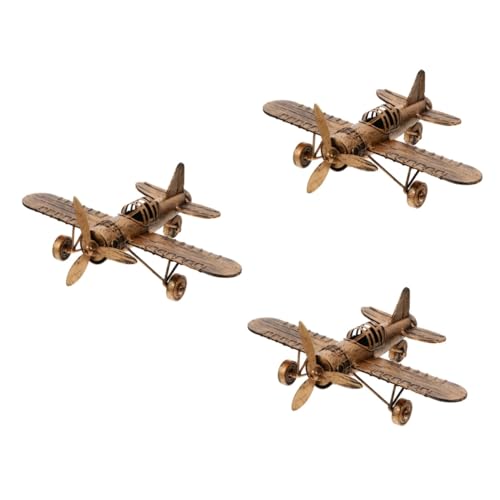 TEHAUX 3St Flugzeugmodell Ornament Retro-Verzierung Mini-Spielzeug Kinderspielzeug Modelle Flugzeugmodell aus Eisen Dekor in Flugzeugform Puzzle Kunsthandwerk Dekorationen von TEHAUX