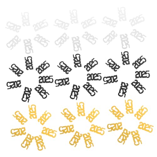 TEHAUX 3er Pack Silvester Konfetti in Schwarz Gold Silber Glänzende Partystreudeko für Neujahrs und Abschlussfeiern Tischdeko für Geburtstags und Graduationsfeiern TEHAUX 3er Pack Silvester Konfetti in Schwarz Gold Silber Glänzende Partystreudeko für Neujahrs und Abschlussfeiern Tischdeko für Geburtstags und Graduationsfeiern von TEHAUX