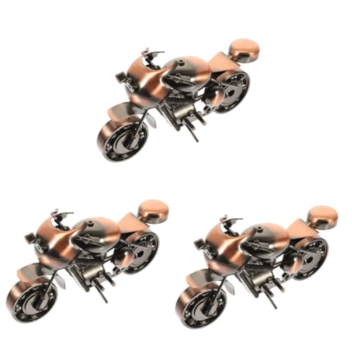 TEHAUX 3st Motorradmodell Geschenke Für Kinder Männergeschenk Wohnakzente Dekor Spielzeug Wohnkultur Retro-motorradhandwerk Jungs Basteln Vintage-dekor Eisen Mann Modellflugzeug Schmücken von TEHAUX