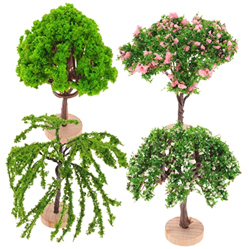 TEHAUX 4 Stück Simulationslandschaftsbaum Miniatur-bäume-Diorama Basen Künstliche Hängepflanzen Mini-modellbäume Pflanzen Miniatur-landschaftsmodell Büschel Plastik Green von TEHAUX