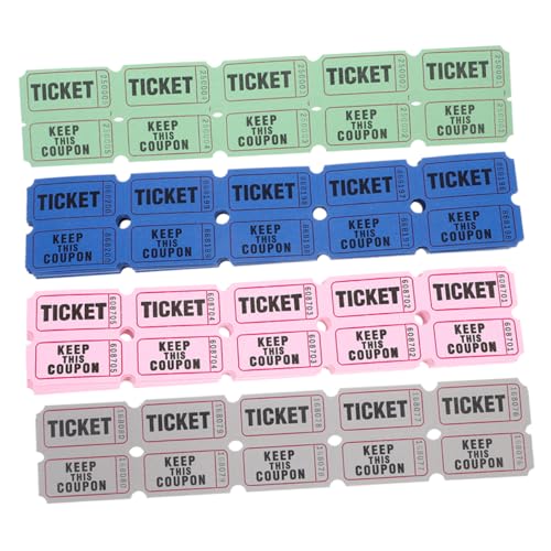 TEHAUX 400 Stück Tombola Tickets Auktionstickets Farbige Tickets Veranstaltungstickets Tickets Für Veranstaltungen Tickets Für Veranstaltungen Papiertickets Konzerttickets von TEHAUX