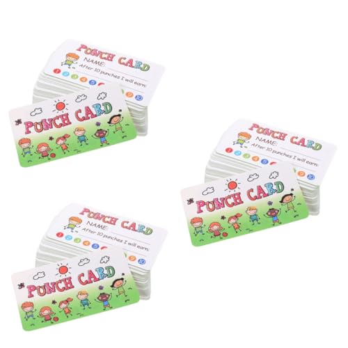 TEHAUX 450 STK Belohnungskarte für Lehrer Lochkarten für Unternehmen Karten für Kinder Cartoon-Lochkarten Bequeme Bonuskarten Karikatur Ermutigungskarte Spielzeug Papier von TEHAUX