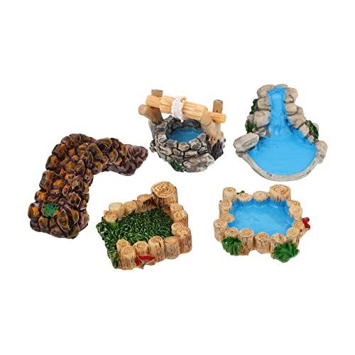 TEHAUX 5 Stück Retro-Harz-Ornament Wohnkultur Miniatur Bausatz klein Terrariumdekoration bastelzeug terassendeko Gartenverzierung Retro -Ornament Bonsai-Ornament aus Harz Harzfigurendekor von TEHAUX