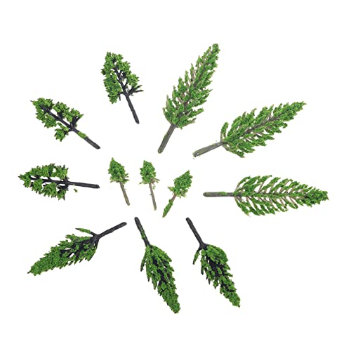 TEHAUX 50 Stück Modellbaumkombination Artificial Tree modeleisenbahnen modelleisenbahnen Kleine Bäume Kiefer Material gefälschte Bäume für Heimwerker Landschaftsbaummodelle Plastik Green von TEHAUX