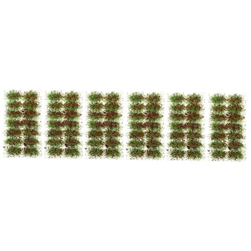 TEHAUX 6 Kisten Grasschuppen statische Grasbüschel Miniatur-Puppenhauszubehör scheibengardinen Ornament Anlage Modelle Simulation Landschaftsdekor Mini-Grasbüschel Glas Sandkasten Diorama von TEHAUX