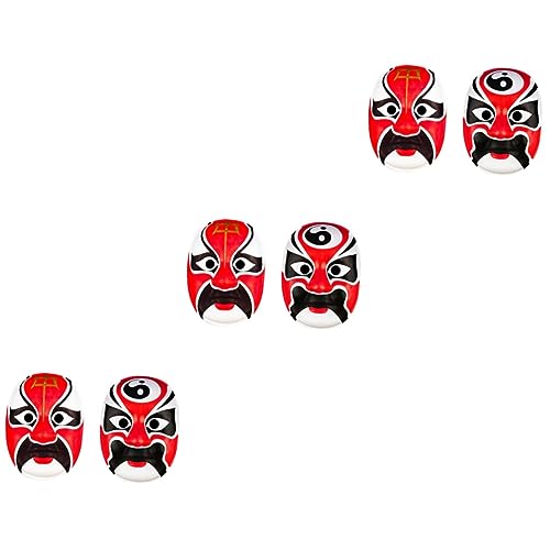 TEHAUX Halloween-Maske 6 Stk DIY-Maske Gesichtsmaske für Kinder einfach zu dekorieren Peking Oper chinesische kulturmaske umweltfreundliche Maske Halloween China Weiß von TEHAUX