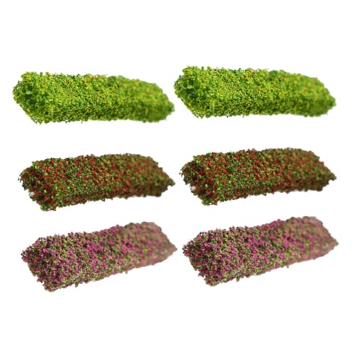 TEHAUX 6 Stück Miniatur-strauchstreifen, Mini-Modell, Bäume, Pflanzen, Grüne Sträucher, Modell, Pflanzen, Statische Strauch-vegetationsgruppen, Modell von TEHAUX