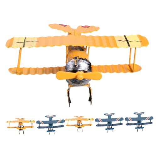 TEHAUX 6-teiliges Flugzeug- : Retro-flugzeugmodell Für Zuhause, Büro, Schreibtisch, Kinderzimmer, Partygeschenke – Vintage-doppeldecker-Modell Für Sammler von TEHAUX